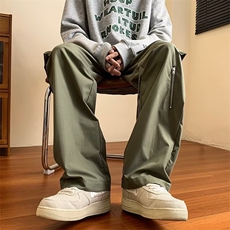 工装裤子男士秋冬季休闲长裤潮牌男女宽松直筒冲锋裤CK006-P40，男装休闲裤，星座1008