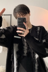 男生新款针织打底衫秋冬宽松慵懒风拼接套头毛衣XZ514-2-MY22-P98，男装T恤，星座514-2(原B239)