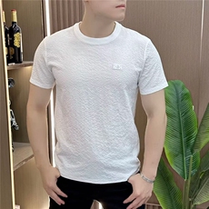 网络图现货冰丝肌理感绣标圆领男士时尚百搭短袖T恤JGD009-P25，男装T恤，星座715-7