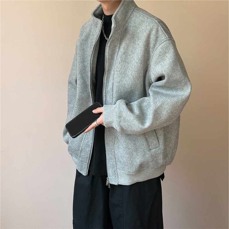 现货新款冬季羊毛呢子外套男士短款宽松休闲夹克A351-AJ2621-P135,男装夹克,电商A351