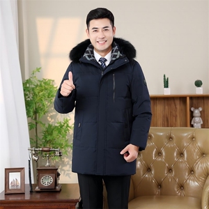 现货全中老年羽绒服男外套加厚时尚羽绒服工作服爸爸装yr238-P210图片