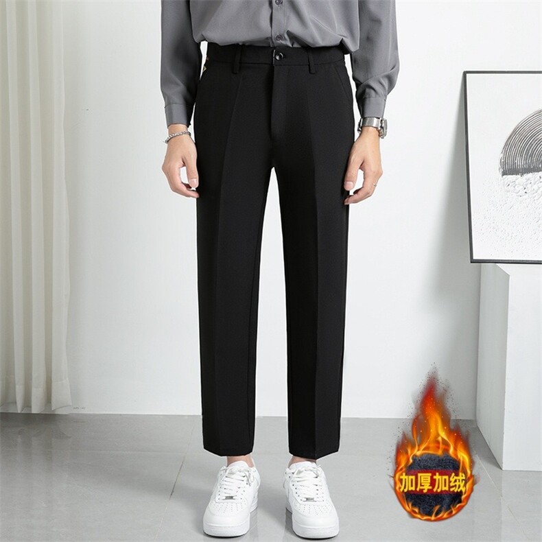九分西裤男秋季厚款韩版商务休闲裤子男直筒修身小脚西装裤，男装西服套装，星座506A