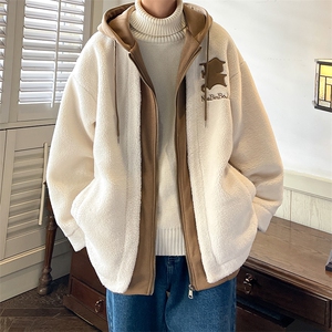 冬装假两件羊羔毛棉衣加厚棉服绣花外套 A071-099-P125图片