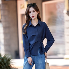 时尚长袖衬衫女2025春秋新款设计感小众韩版宽松洋气休闲衬衣外套，女装衬衫，靓衣阁