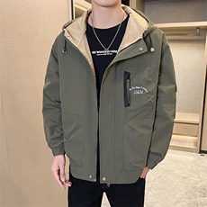 店主风-冲锋衣春秋季新款工装连帽长袖夹克外套902P110，男装夹克，电商A203-1