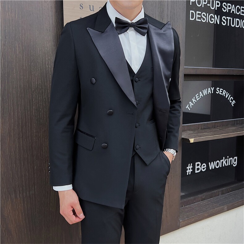 品质西服套装男三件套韩版修身商务休闲西装婚礼西装KTZ916-P315,男装西服套装,星座1105-3