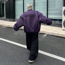 美式复古刺绣棒球棉服外套男潮牌Cleanfit飞行夹棉夹克外套，男装夹克，星座716-2