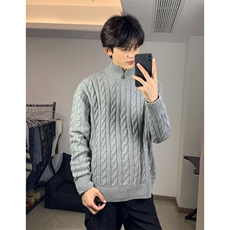 网图现货美式宽松立领半拉链毛衣男M9201特P60，男装针织衫/毛衣，星座205-3