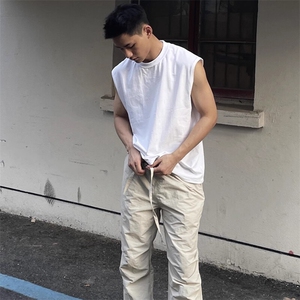 抖音得物高品质二开 冰感爽滑280克双纱纯棉纯色坎肩无袖T恤背心图片