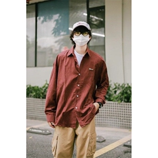 2025春季多纽扣设计日系衬衫男长袖新款百搭衬衣情侣同款，男装衬衫，星座506A