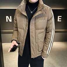 2025新款冬季男士羽绒服条纹加厚保暖外套A313-6306-P100特批，男装羽绒服，电商A313