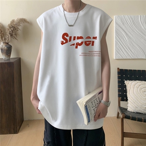 2025新款重磅高品质纯棉无袖坎肩背心 super英文印花BX6171-特P18图片