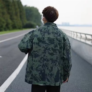 1506-1/JY80601/P44扎染做旧复古in韩版春秋休闲百搭工装牛仔夹克图片