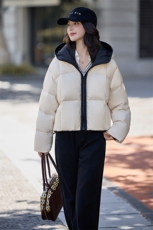 水衣源2783款短款连帽加厚保暖面包服茧形羽绒外套女，女装羽绒服，水衣源