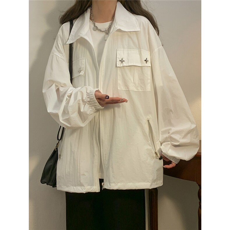中性风工装大口袋防晒衣女黄灯外套户外潮牌防晒服FS77006P50控78,男装夹克,星座226-1