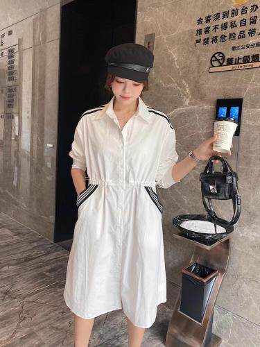 爱美欧秋款现货收腰版衬衫连衣裙，女装衬衫，爱美欧