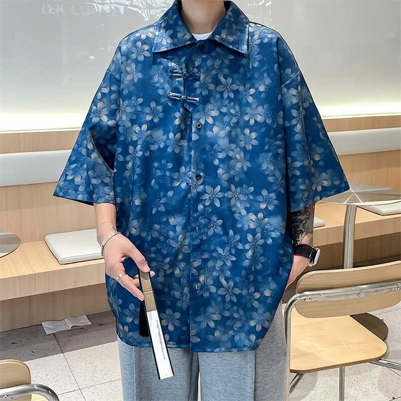 控69花衬衫夏季风印花衬衫短袖风宽松版型CS012-P40,男装衬衫,电商A128