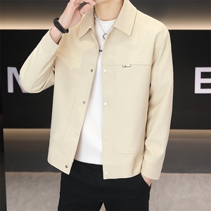 春季夹克男高品质翻领外套型男商务休闲百搭青年外套男N7955-P85图片