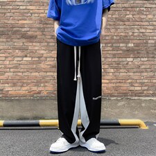 美式高街卫裤男夏季ins潮直筒宽松百搭条纹阔腿拖地裤K3444-P30，男装休闲裤，星座512-2
