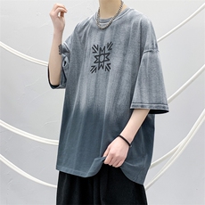 夏季新品圆领印花短袖T恤男女学生渐变简约半袖1533-P50控价68，男装T恤，电商A441-1