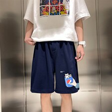 MK37262-P15冰丝短裤男士大码宽松休闲五分裤男运动中裤，男装休闲裤，电商A040