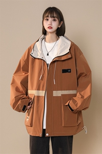 中性风小牛津工装冲锋衣夹克男宽松落肩宽松上衣外套JK735-P78图片