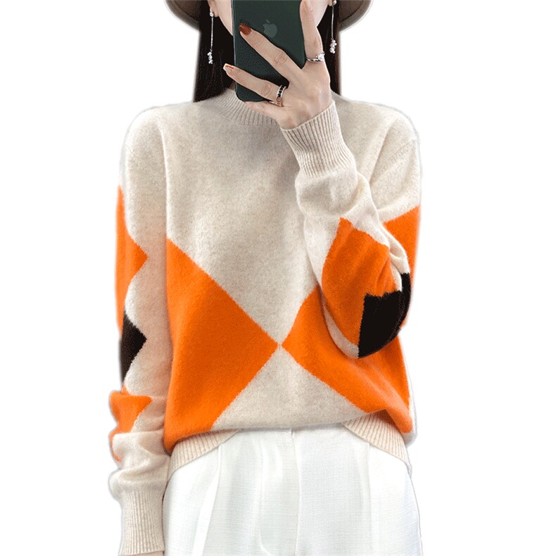 女2024秋冬装新款潮牌女装洋气打底衫毛衣羊毛衫休闲,女装羊毛衫,蒙特羊绒