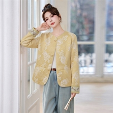 2026新款今年流行提花绝美巨好看的小个子休闲新中式风外套女春，女装短外套，涵誉