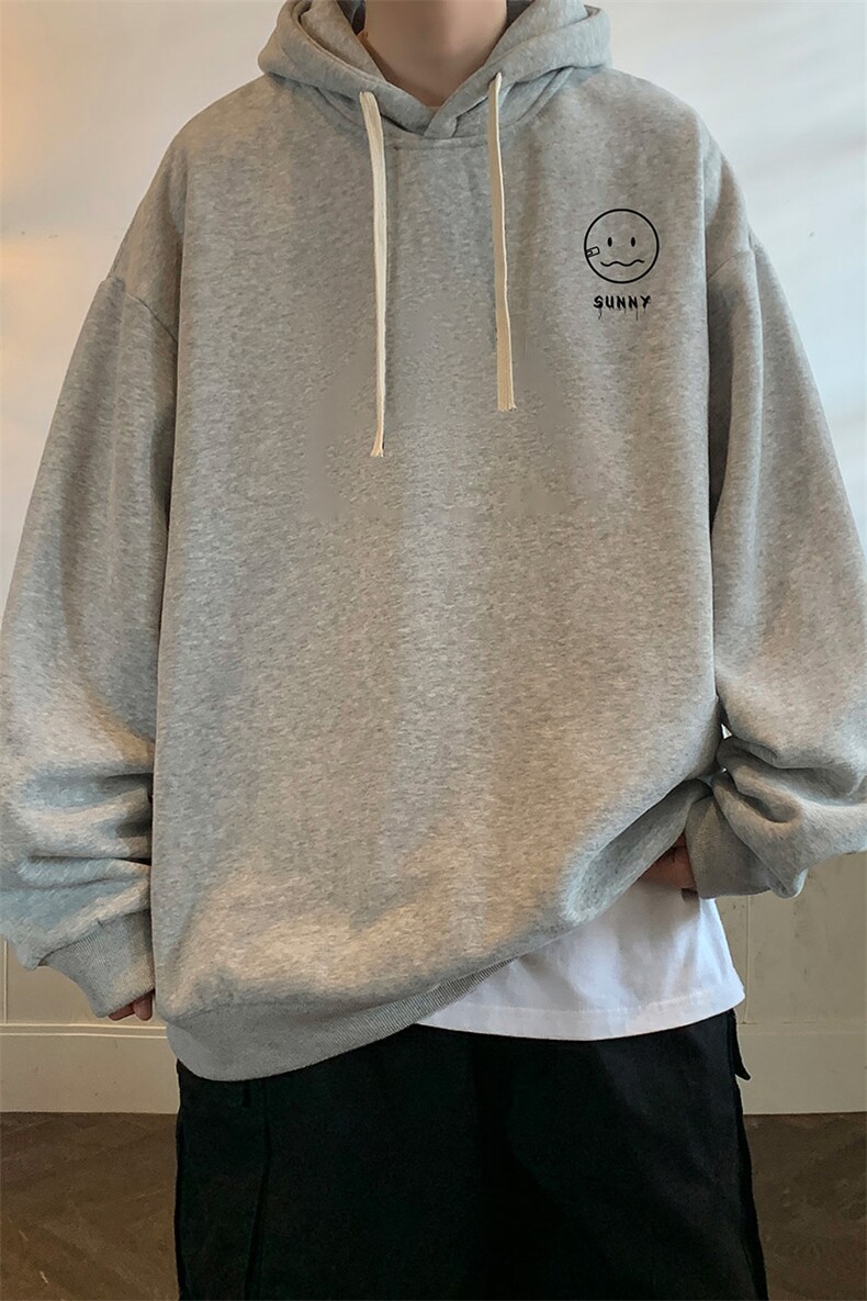 纯棉连帽卫衣男大码运动帽衫宽松薄WY2072-P35加绒款-P40,男装卫衣,电商A040