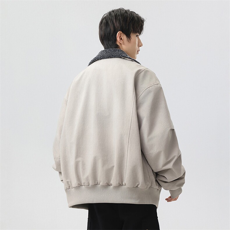加绒外套男款2025冬季新款加厚保暖工装防风夹克立领JR2151-P110,男装夹克,星座210-1