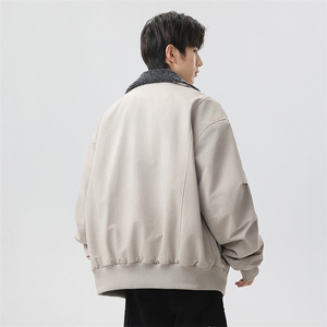 加绒外套男款2025冬季新款加厚保暖工装防风夹克立领JR2151-P110图片