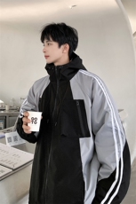 2024秋季美式复古拼色宽松休闲百搭运动服夹克外套HY397P95控138，男装夹克，电商A102B