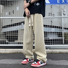 美式街头水洗做牛仔裤男春秋宽松高街vibe长裤子N0508-P30，男装牛仔裤，星座308B-2