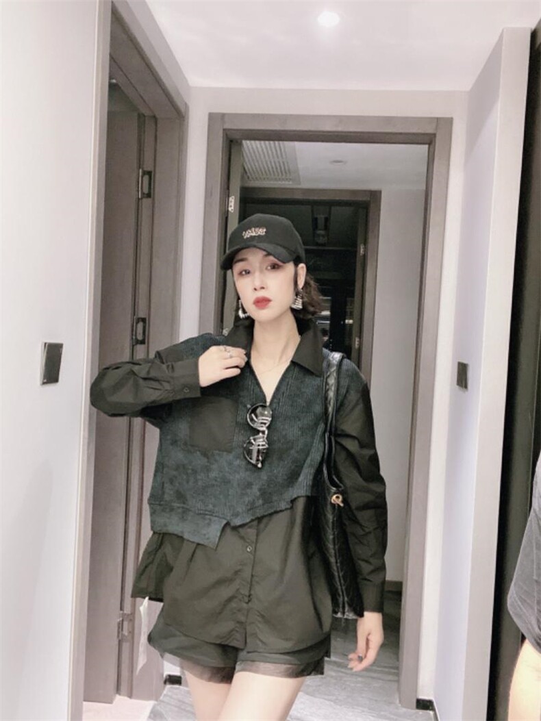 扎染拼接衬衣ＭＬ，其它，可纳奇