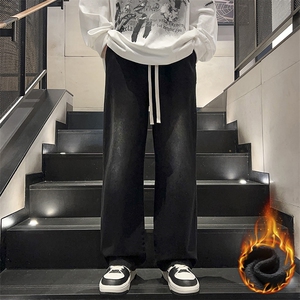冬季加绒加厚牛仔裤男棉裤秋裤保暖抗寒宽松直筒裤子113-1-P46