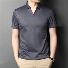 黑色修身亨利领短袖男士夏季Polo衫T恤美式运动健身显肌肉半截袖，男装Polo衫，钱塘6003A(原)4033A