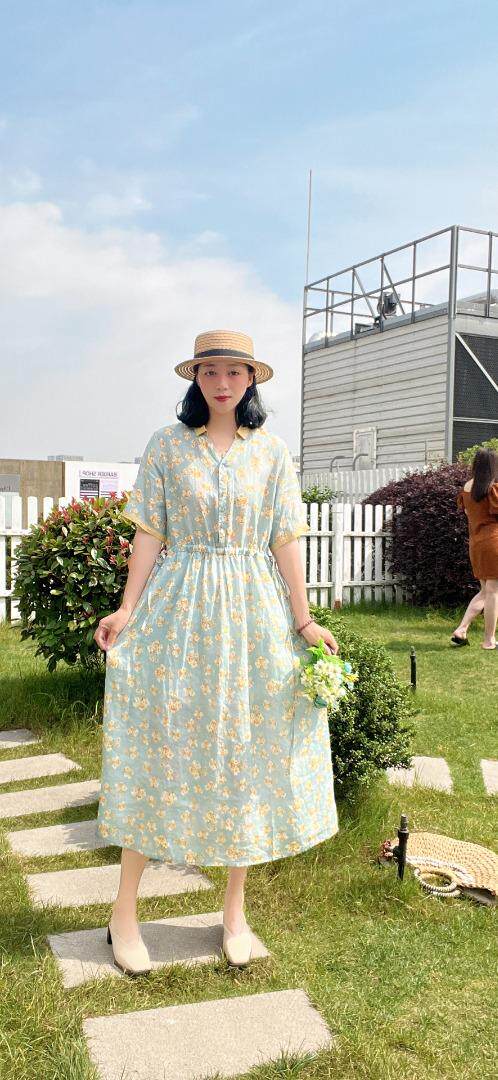 纯苎连衣裙小衫裤子裙子衬衣 时尚风 风淑女风休闲，女装连衣裙，川哲