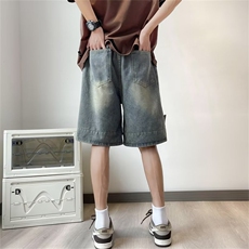 高街水洗牛仔裤男设计感小众拉链短裤QN32P38，男装牛仔裤，星座1116-2