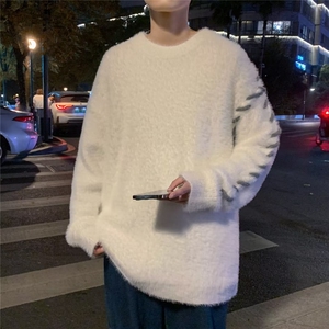 美式街头设计感圆领毛衣男慵懒风休闲针织衫M2240P60图片
