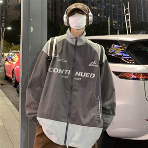 秋新户外登山服休闲连帽潮帅冲锋衣男夹克外套F6401 P80控98图片