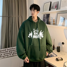 抖音品质秋季320G华棉男士连帽大码印花卫衣WYH515-P45控68，男装卫衣，电商B370