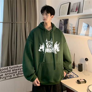 抖音品质 秋季320G华棉男士连帽大码印花卫衣WYH515-P45控68图片
