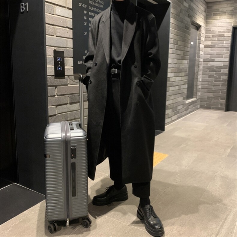 冬季毛呢大衣男韩版过膝加厚呢子外套休闲风衣DY006,男装风衣,星座1004（原星座815-3）
