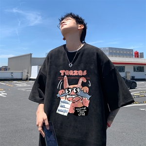 量大优 供视频 重磅麂皮绒短袖t恤男 JT534-特p19图片