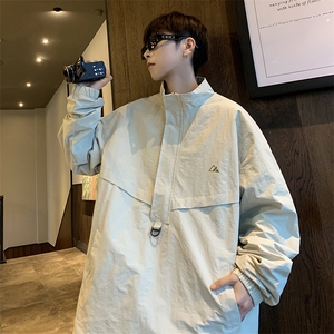 A677-P49 秋季撞色拼色百搭宽松工装夹克户外机能冲锋衣外套男图片
