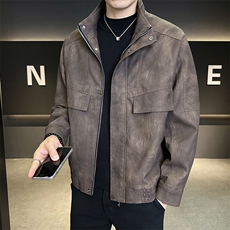 皮衣外套男秋季2025新款宽松潮流休闲皮夹克C317-J8805-P155，男装夹克，电商C317