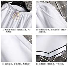 LQ64099-P19篮球夜跑运动短裤男大码宽松冰丝五分裤大裤衩网格，男装休闲裤，电商A040A