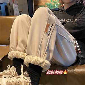 加绒加厚休闲运动卫裤男美式针织束脚裤715-6-BX10特P45（控68）图片