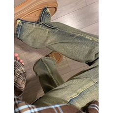 欧美vibe风解构设计感小众牛仔裤男高街微喇cleanfit，男装牛仔裤，星座218-1（原230）