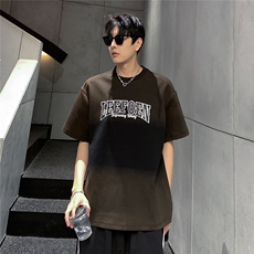 2025新款夏季美式复古T恤字母印花短袖潮牌纯棉半袖情侣T800-P38，男装T恤，电商C307A